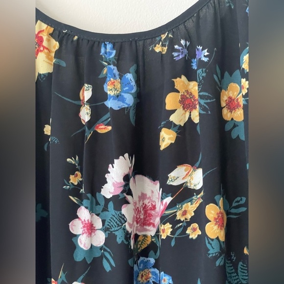 Philosophy Floral Print Blouse Fluter Sleeve Loose Fit Spring Whimsical Size L - Picture 6 of 9